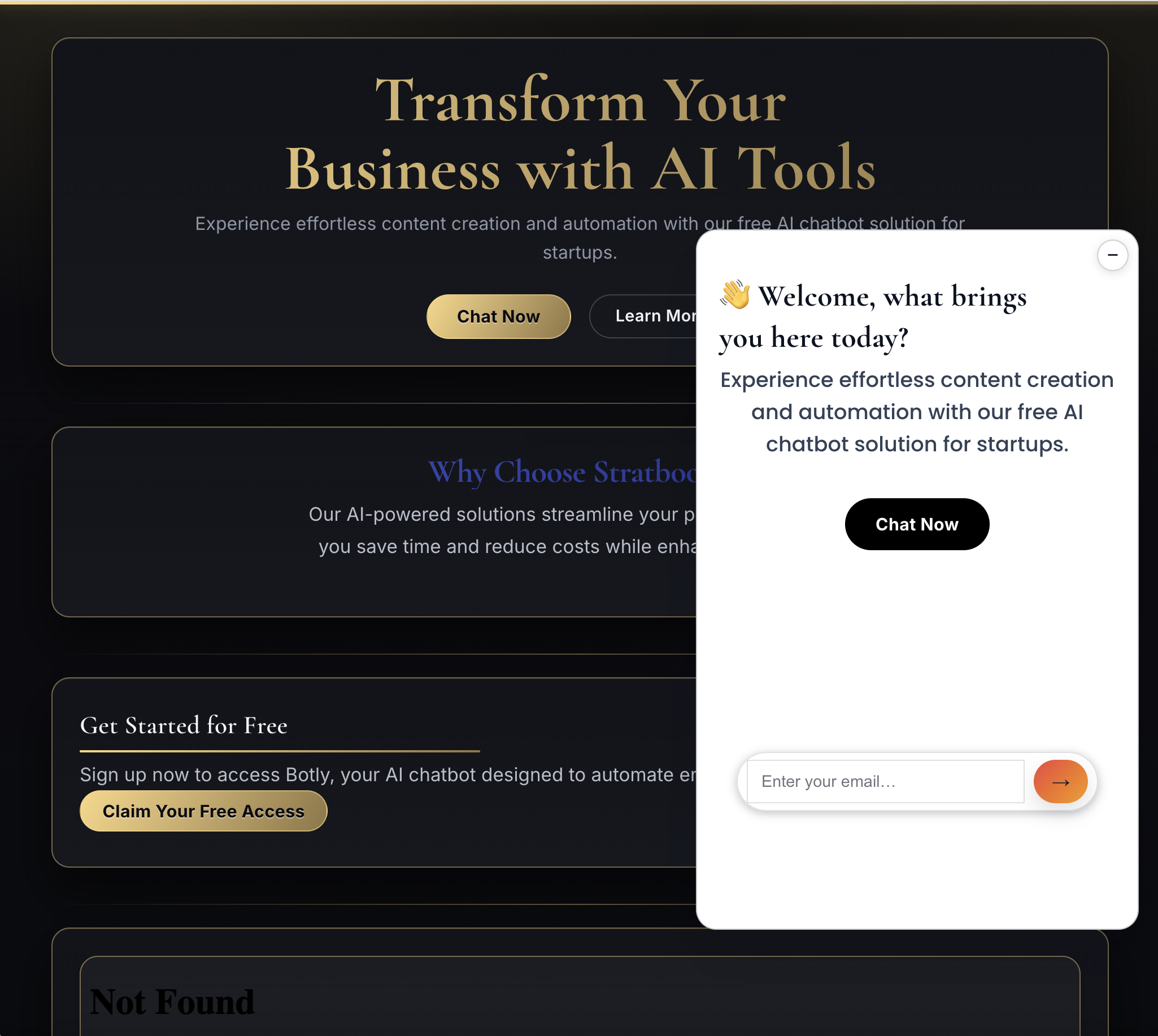 Stratboost Botly: AI chatbot widget and Smart Tree for lead capture